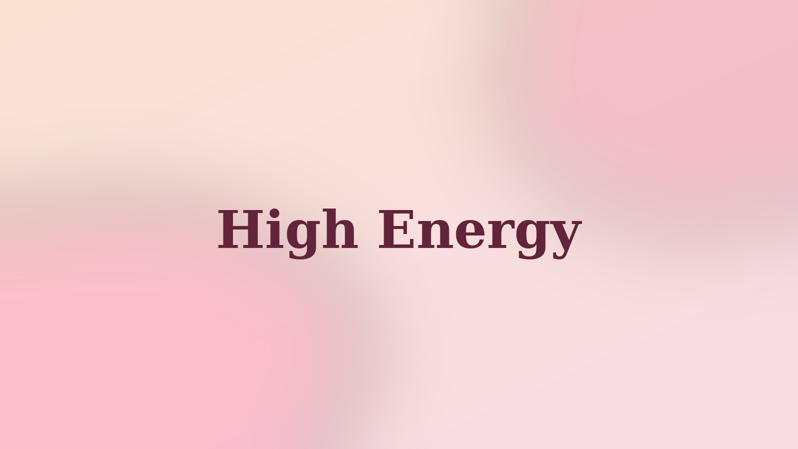 Editorial brand graphic in cream, peach, and blush tones with bold burgundy Zodiak style text reading High Energy.