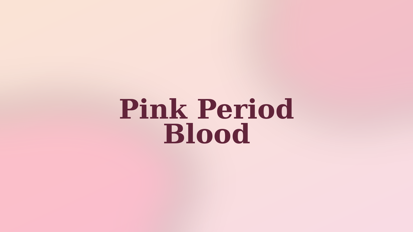 Editorial cream and pink cover with Zodiak serif headline reading Pink Blood in deep burgundy