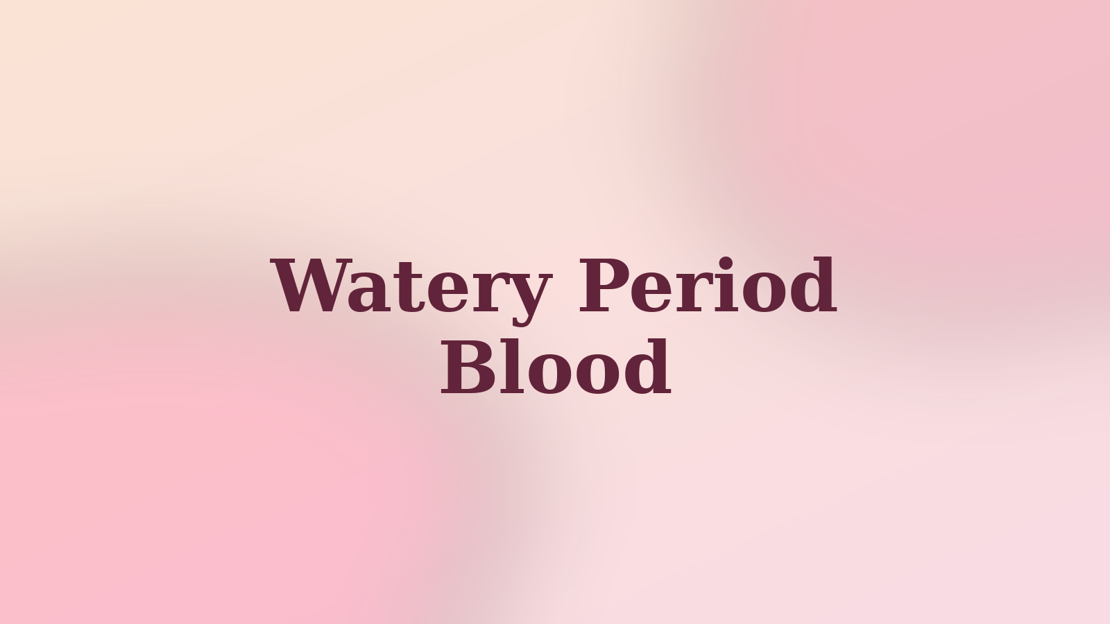 Soft blush editorial cover with the words Watery Flow in dark burgundy serif type on a calm pink background.