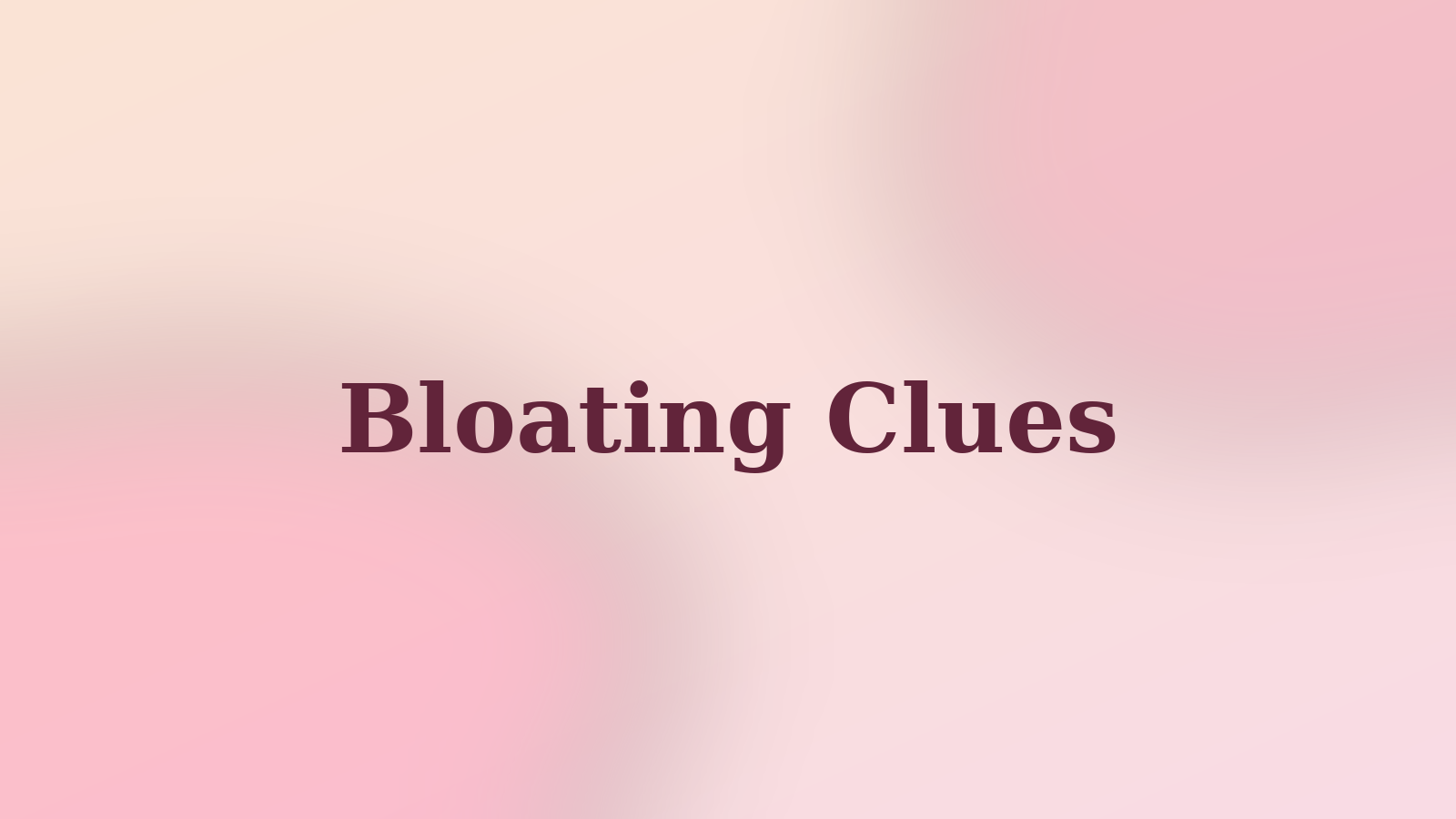Warm abstract illustration with the words Bloating Clues for an article comparing PCOS bloating and PMS bloating.