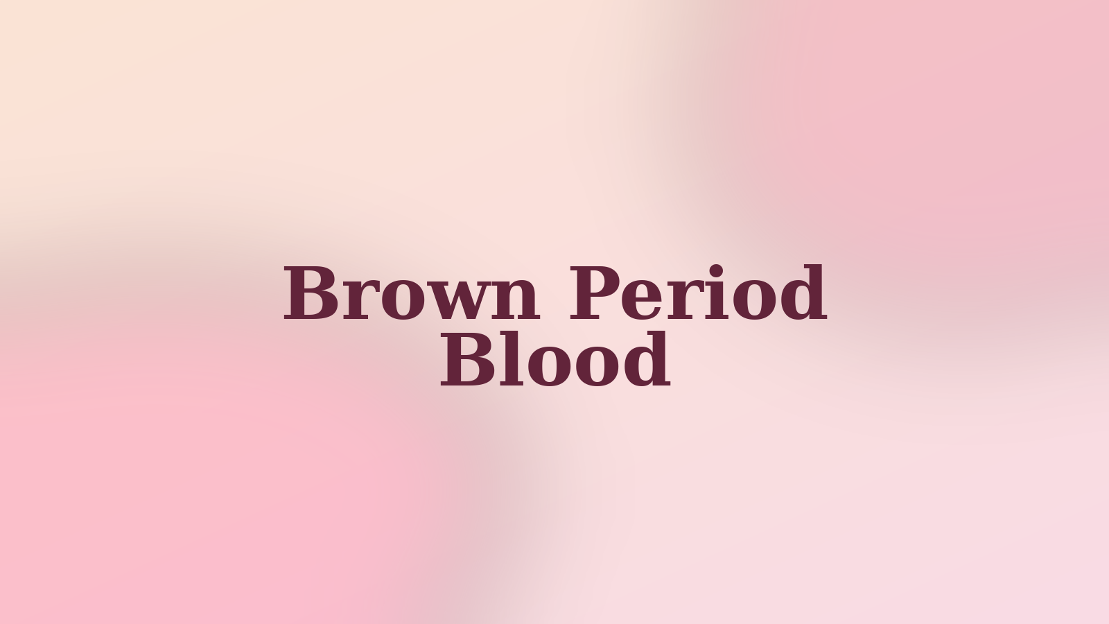 Editorial header in warm cream and rose brand tones with the words Brown Clots set in a serif display face