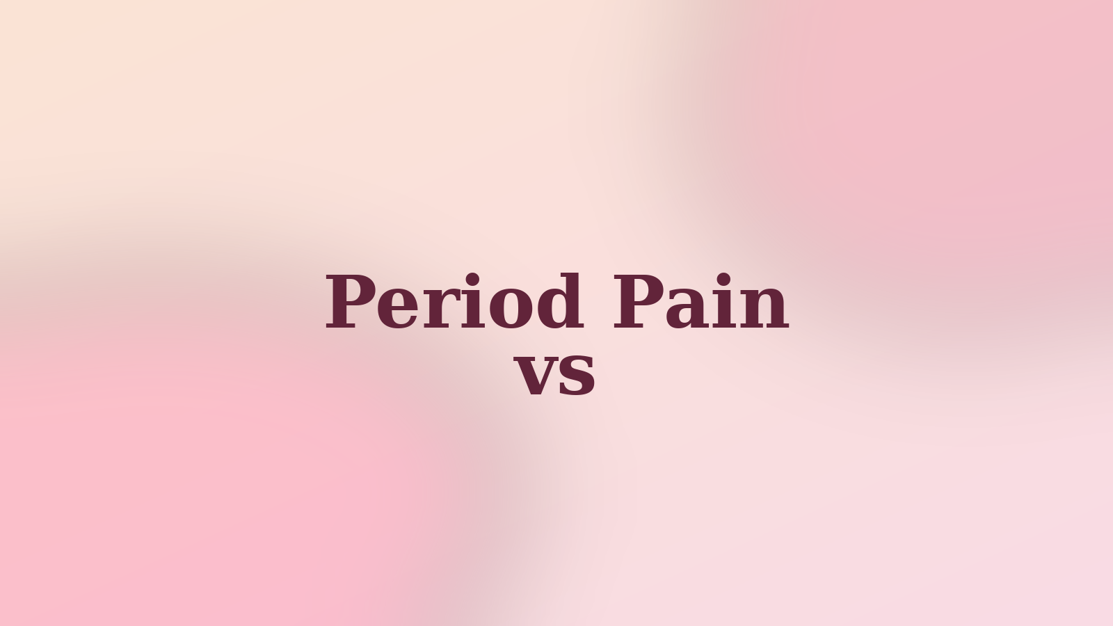 Period pain patterns brand graphic for comparing cramps with endometriosis symptoms